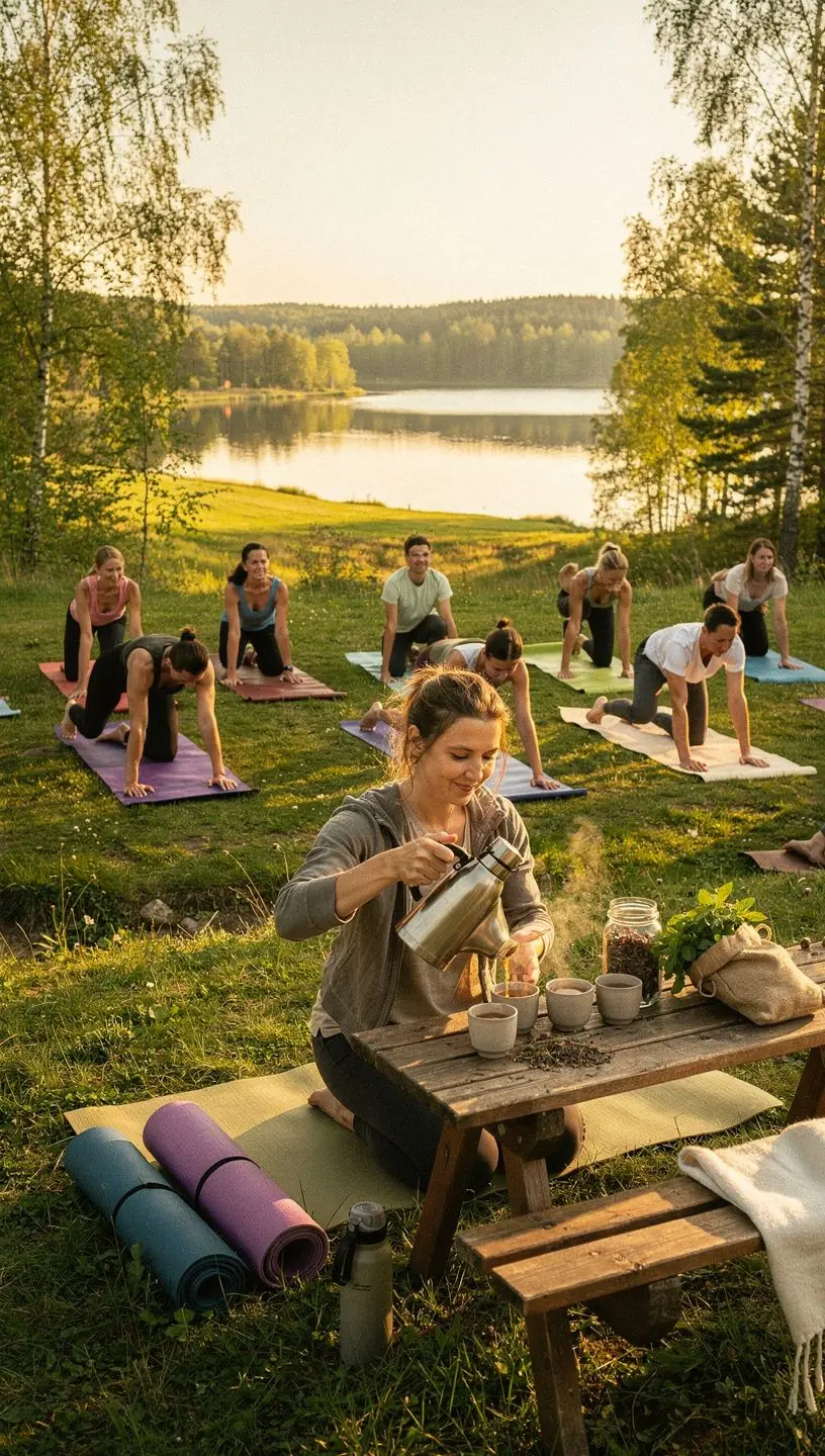 Žolelių arbatos procesas, demonstruojantis autentišką lietuvišką gamybą.